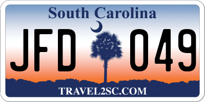 SC license plate JFD049