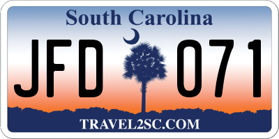 SC license plate JFD071