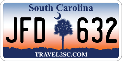 SC license plate JFD632