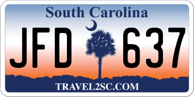 SC license plate JFD637