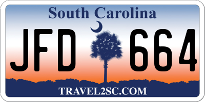 SC license plate JFD664
