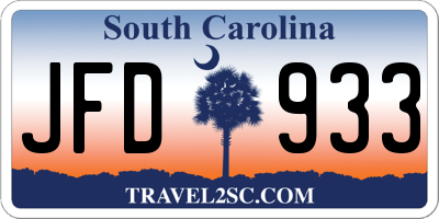 SC license plate JFD933
