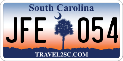SC license plate JFE054