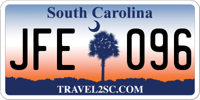 SC license plate JFE096