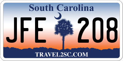 SC license plate JFE208