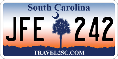 SC license plate JFE242