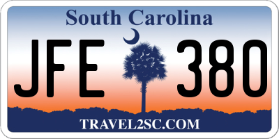 SC license plate JFE380