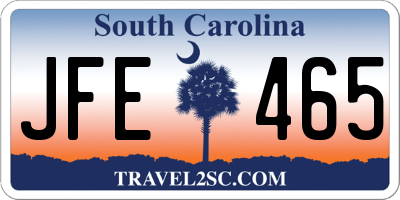 SC license plate JFE465