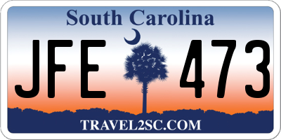 SC license plate JFE473