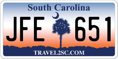 SC license plate JFE651