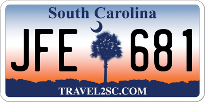 SC license plate JFE681