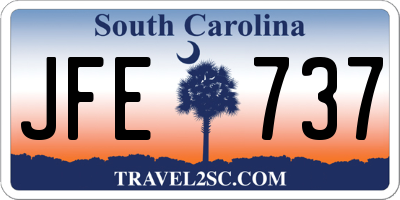 SC license plate JFE737