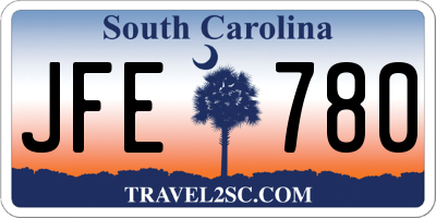 SC license plate JFE780
