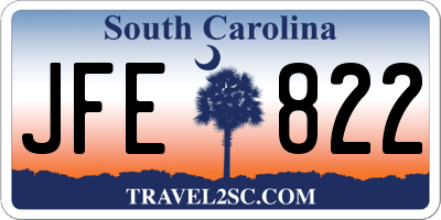 SC license plate JFE822