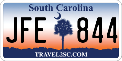 SC license plate JFE844