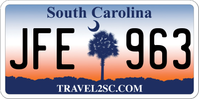 SC license plate JFE963