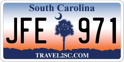 SC license plate JFE971
