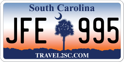 SC license plate JFE995