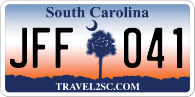 SC license plate JFF041