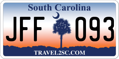 SC license plate JFF093