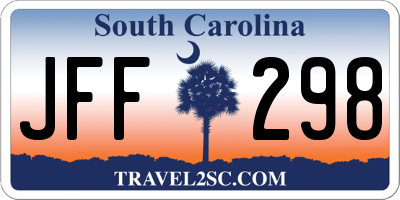 SC license plate JFF298