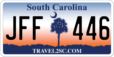 SC license plate JFF446