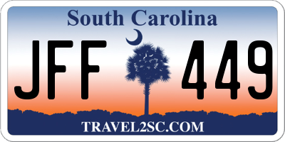 SC license plate JFF449