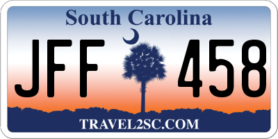 SC license plate JFF458