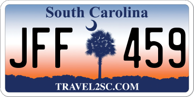SC license plate JFF459