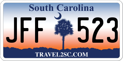 SC license plate JFF523