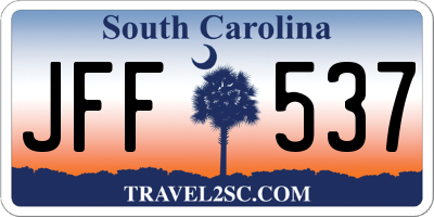 SC license plate JFF537