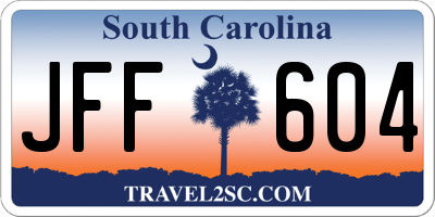 SC license plate JFF604