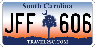 SC license plate JFF606