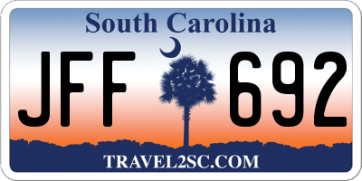 SC license plate JFF692