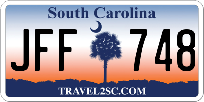 SC license plate JFF748
