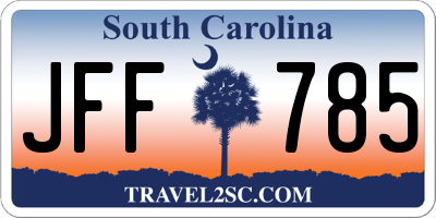 SC license plate JFF785