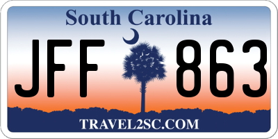 SC license plate JFF863