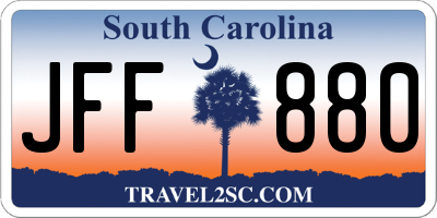 SC license plate JFF880