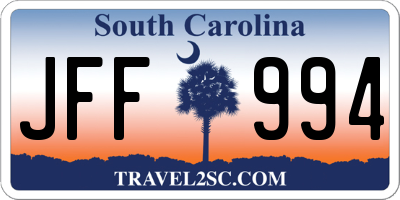 SC license plate JFF994