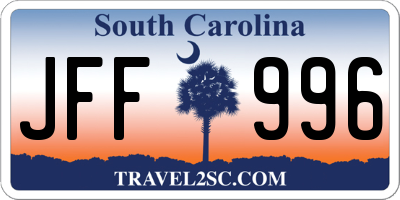SC license plate JFF996