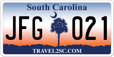SC license plate JFG021