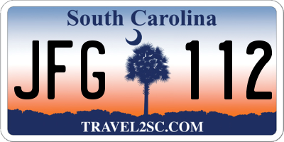 SC license plate JFG112