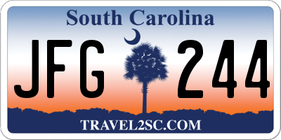 SC license plate JFG244