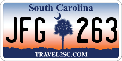 SC license plate JFG263