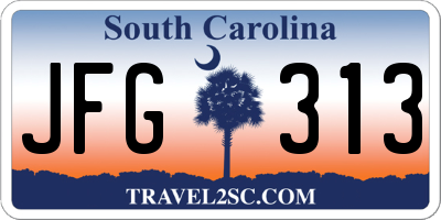 SC license plate JFG313