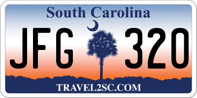 SC license plate JFG320
