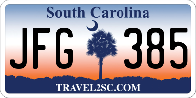 SC license plate JFG385
