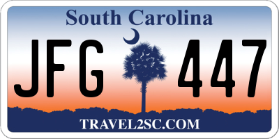 SC license plate JFG447