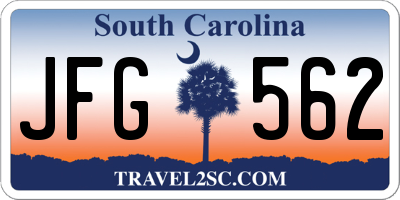 SC license plate JFG562