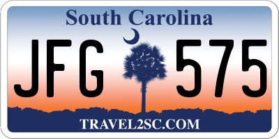 SC license plate JFG575